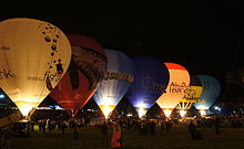 The nightglow is one of the most popular parts of the fiesta. Bristol international Balloon fiesta 403.JPG