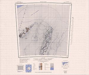 Kartenblatt Davis Valley von 1968 (Neuauflage 1988) mit dem zentralen Teil des Ford Ice Piedmont im Norden