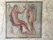 Fresco na Casa do Efebo, en Pompeia.