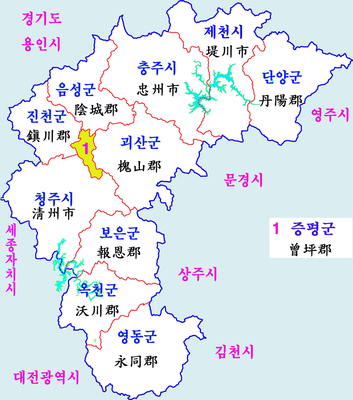 Location map North Chungcheong Province