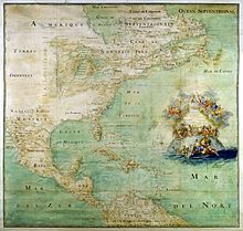 This 1681 map of North America lists the Rio Grande as Rio Bravo, and shows the lack of information Europeans had of the area that is now Texas. Claude Bernou Carte de lAmerique septentrionale.jpg