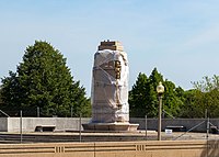 Pedestal following the statue's removal in July 2020