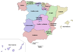 The Autonomous communities of Spain Comunidades autonomas de Espana.svg