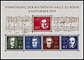 1959, zur Einweihung der Beethovenhalle: Ludwig van Beethoven, Georg Friedrich Händel, Louis Spohr, Joseph Haydn und Felix Mendelssohn Bartholdy