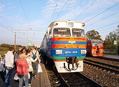 Дизель-поезд ДР1А-269 сообщением Красное - Орша. 2014 год.
