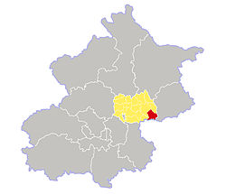 大孙各庄镇在北京市和在顺义区的位置