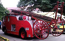 A 1951 Dennis P12 fire tender as formerly used by the Wiltshire Fire Brigade Dennis1951FireTender.jpg