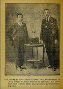 Desiderio Mella, director del Mundial Club. Revista Programa Velódromo Santa Laura, 31 mayo 1925