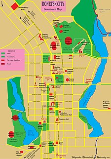 頓內次克市中心地圖