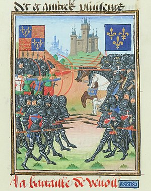 Битката при Верньой, средновековна миниатюра