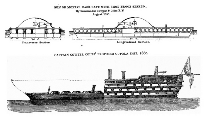 Gun or Mortar cask raft and proposed Cupola ship
