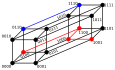 4-bit binary tesseract Hamming distance examples