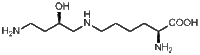 Stereo, partially condensed, skeletal formula of hypusine ((2S)-2-amino, -6-{[(2S)-2-hydroxybutyl]amino})