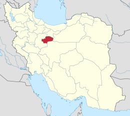 Мапа Ірану з позначеною провінцією Кум