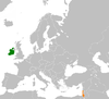 Location map for Ireland and Israel.