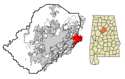 Location predominantly in Jefferson County and the state of آلاباما