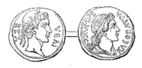 מטבע של יובה השני וקלאופטרה סלנה השנייה