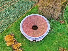 Le lavoir à impluvium vu de dessus.