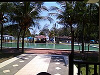 A view of the pool area of the old Lanjut Beach and Golf Resort