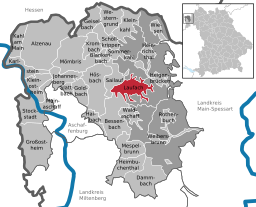 Läget för Laufach i Landkreis Aschaffenburg