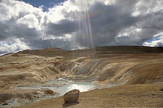 Die Kraterreihe Leirhnjúkur gehört zum Krafla­system in Nordisland