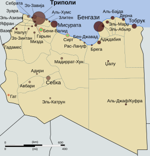 Нацыянальны пераходны савет (Нацыянальны пераходны савет Лівійскай Рэспублікі) на карце