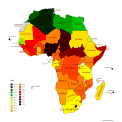 Life expectancy in Africa in 2019–2021, according to estimation of the World Bank Group