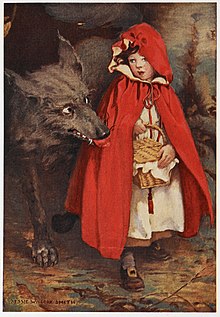 Illustration de 1911 du petit chaperon rouge par Jessie Willcox Smith