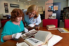 Viewing resources in the local history collection, Townsville, Queensland, Australia Local History Room Flinders Street.jpg