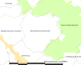 Mapa obce Englesqueville-en-Auge