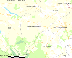 Poziția localității Dampierre-en-Crot