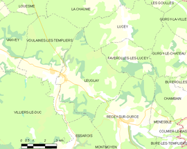 Mapa obce Leuglay