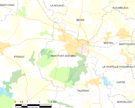 Mapa obce Montfort-sur-Meu