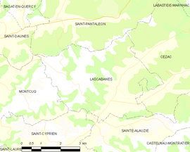 Mapa obce Lascabanes