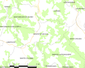 Poziția localității Montet-et-Bouxal