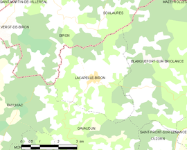Mapa obce Lacapelle-Biron