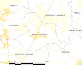 Mapa obce Muneville-sur-Mer