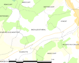 Mapa obce Bazoilles-et-Ménil