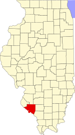Карта штата Иллинойс с выделением округа Рэндольф