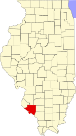 Map of Illinois highlighting Randolph County