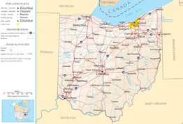 Kaart van State of Ohio