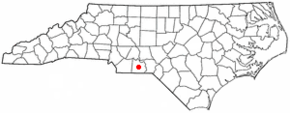 Poziția localității Wadesboro, Carolina de Nord