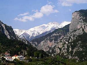 The mythical Mount Olympus in northern Greece....