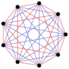 Граф с 9 вершинами, есть красные '"`UNIQ--postMath-0000019E-QINU`"', нет синих '"`UNIQ--postMath-0000019F-QINU`"'