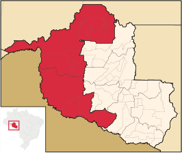 Ligging van de Braziliaanse mesoregio Madeira-Guaporé in Rondônia