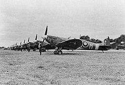 Spitfires of No. 350 (Belgian) Squadron at RAF Kenley in England, 1942. Royal Air Force Fighter Command, 1939-1945. CH6345.jpg