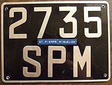 Сен Пиер и Микелон – табела на автомобил (1952 г.-2000 г.)