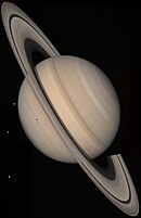 Ảnh màu thực chụp Sao Thổ ghép từ các bức ảnh của Voyager 2