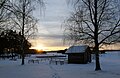 Dezember: Sonnenuntergang am Siljan in Dalarna