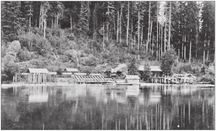 Bei Coal Creek Slough wurden die Baumstämme in den Columbia River gerollt und als Ozean-taugliche, Zigar­ren-förmige Flöße verschifft